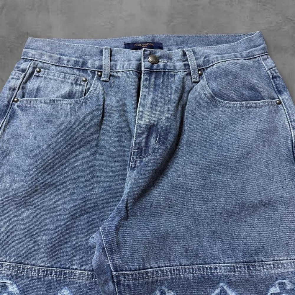 Y2k 2000s skater grunge designer Louis Vuitton knee patch jeans - Picture 6 of 7